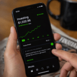 A person using Robinhood app on phone