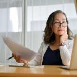 woman considering the future